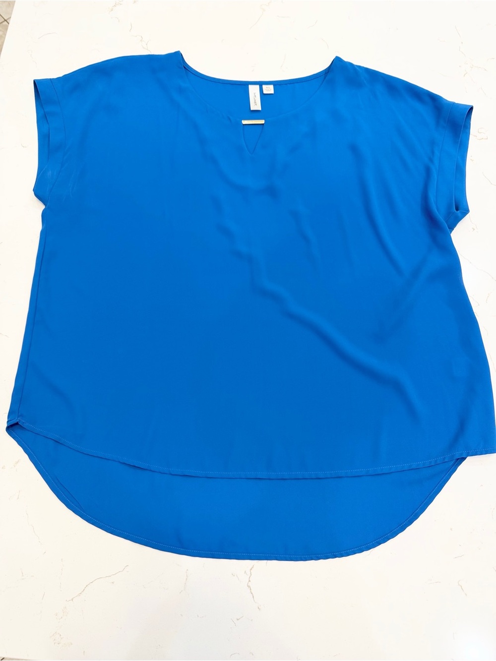 Tacera Cobalt Blue High-Low Blouse